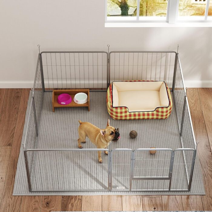 Вольєр для собак PawHut - вольєр-загон для цуценят, 8 панелей, 80x60 см, срібний