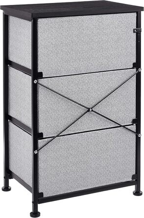 Amazon Basics - Closet Storage Organizer with 3 Fabric Drawers, Black