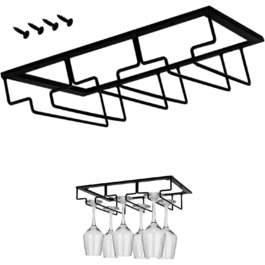 Стійка для бокалів Spldsun, металева, для кухні, бару, ресторану (3 слоти, чорний)