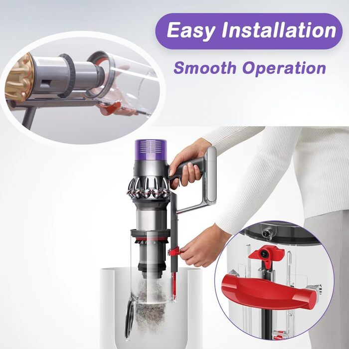 Dyson V10 Dust Bin Replacement - Large Capacity Accessory for Dyson V10 Absolute/Animal (Part # 969509-01)