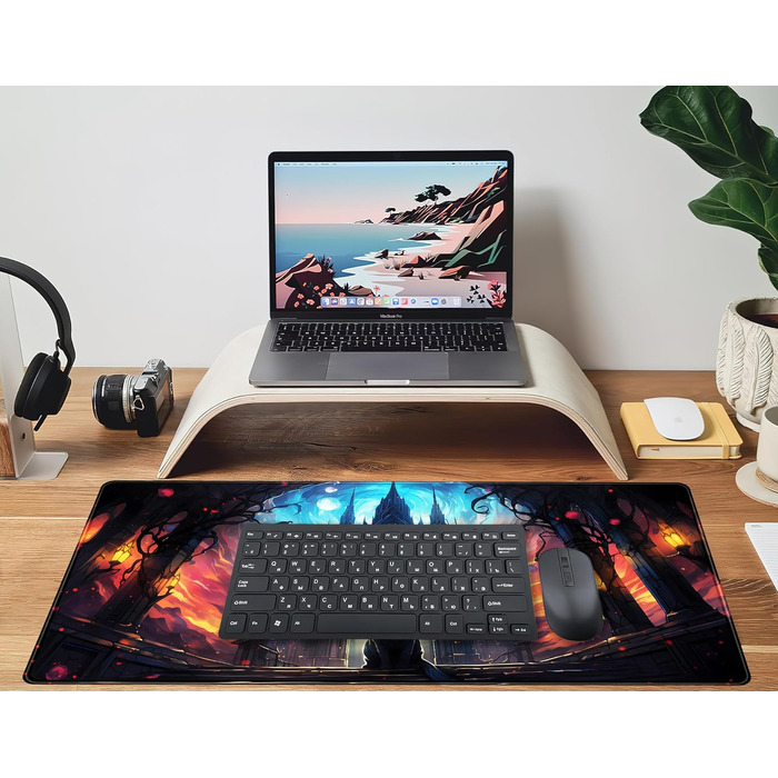 Килимок для миші Moon Mushroom Gaming з принтом Magic Castle Cat, XXL 80x40 см