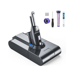 Акумулятор FLYLINKTECH 8.0Ah V8 для пилососів Dyson V8 Absolute/Animal/Fluffy/Motorhead SV10 з 2+1 фільтрами та 4 шурупами