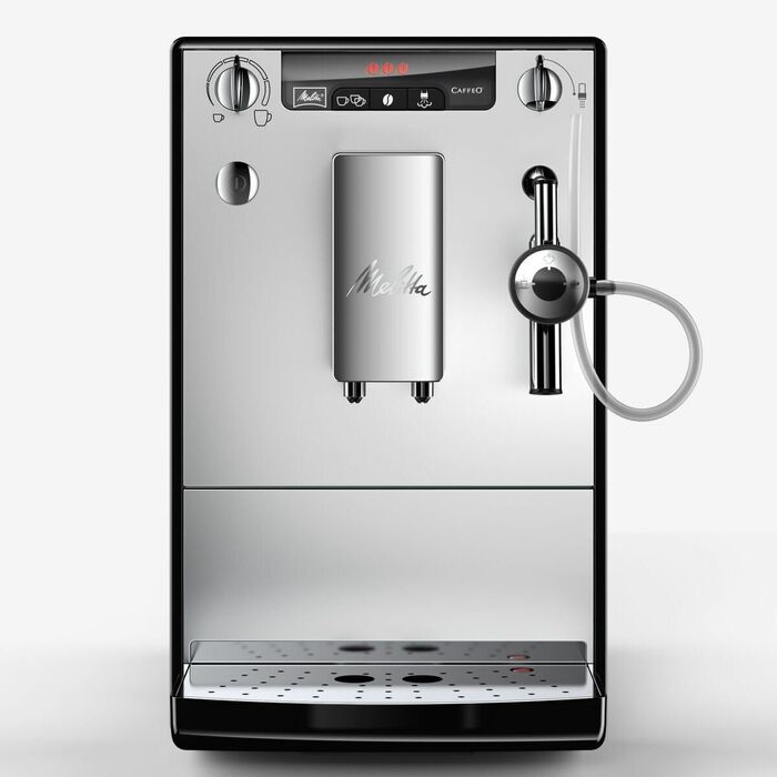 Melitta Solo & Perfect Milk – Fully Automatic Coffee Machine with Milk System, Cappuccino Machine for coffee or cappuccino, silver. Silver Fully Automatic Coffee Machine.