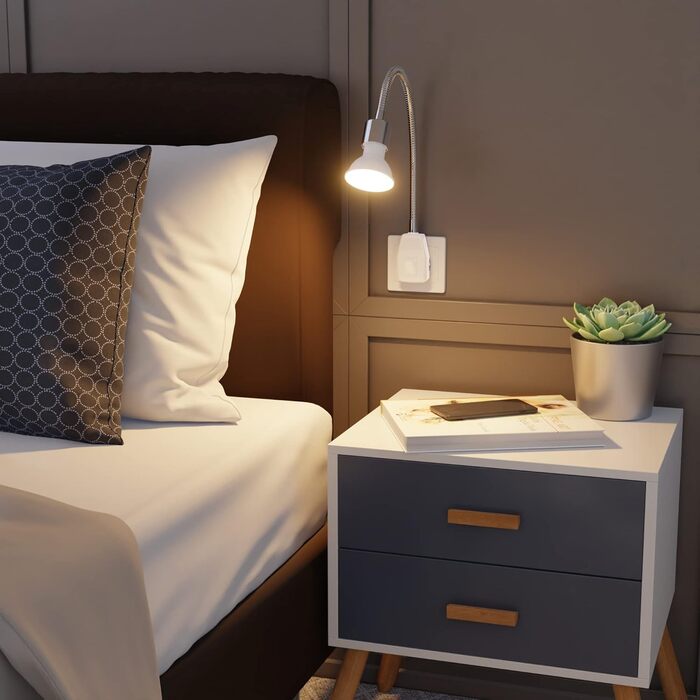 Настільна лампа LESCH з гнучким кронштейном (Швангенгальс), хром/білий, GU10, 10W - без лампочки