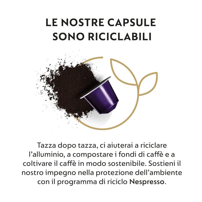 Кава Nespresso Roma-Kapseln Lungo Nestlé 10 шт. (5 шт. в упаковці) (Firenze Arpeggio, 50 г (10 шт. в упаковці))