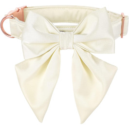 Елегантний ошийник для собак Lionet Paws з краваткою - комфортний шовковий ошийник знімною краваткою для маленьких собак, обхват шиї 25-40 см, білий (1 шт.)