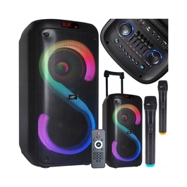 Портативна акустична колонка XXL 400W Partybox: Караоке, пульт, AUX, USB, BT, FM