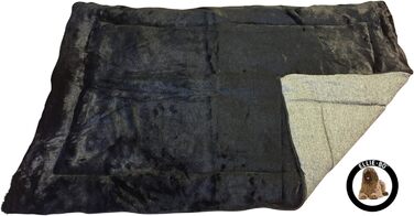 Ортопедичне ліжко для собак Ellie-Bo з піною з пам'яті, чорного кольору, вологостійке, для клітки 76 см, розмір M (XXL - [117 x 75 x 3 см], двостороннє твід та чорна штучна шерсть)