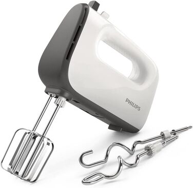 Philips Hand Mixer, 450 W, 5 speeds plus Turbo, white/gray (HR3741/00)