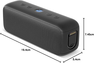 BOGASING G6: Портативна Bluetooth колонка 30W, чорна. З мікрофоном, USB, TF, AUX, IPX6, до 35 годин