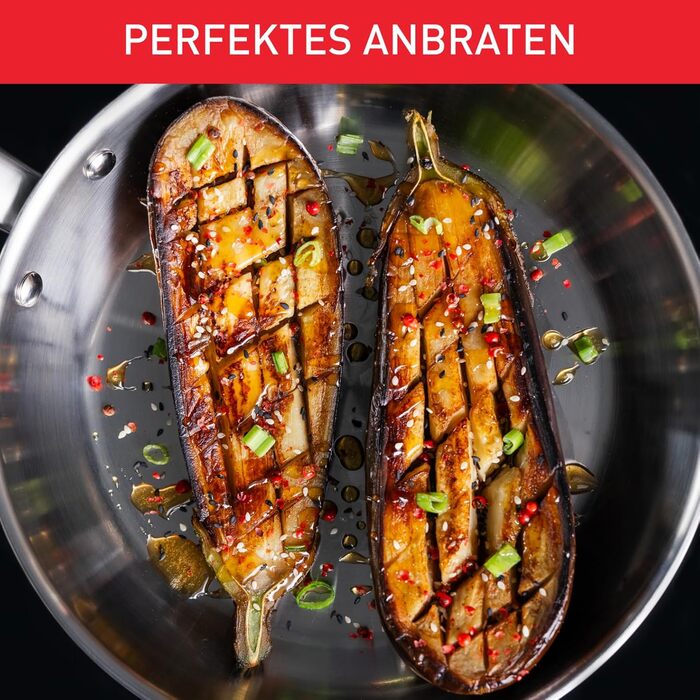 Сковорода Tefal Virtuoso 28 см з нержавіючої сталі, індукційна, довговічна, з ергономічною ручкою - E49206