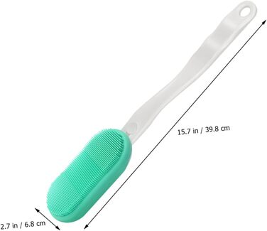 Back brush, body brush, peeling brush, body brush, massage brush, electric massage brush for the back, long-handled back scrubber, bath brush, silica gel, Green