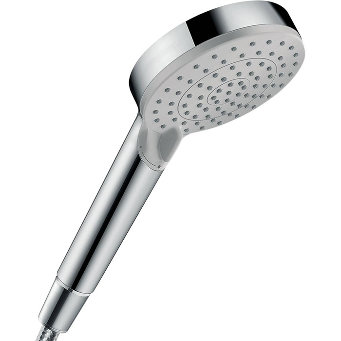 hansgrohe Vernis Blend - Showerhead, Hand Shower with round showerhead (100 mm), showerhead with anti-limescale function, 26270670 (Chrome, 2 water-saving spray patterns)