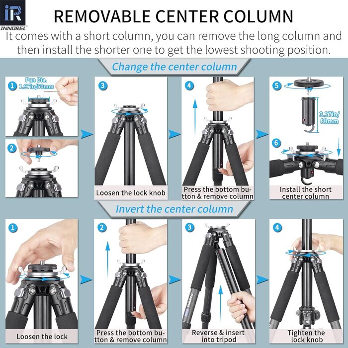 Професійний компактний вуглецевий штатив INNOREL GT284C для DSLR-камер з кулястим головкою, максимальне навантаження 25 кг
