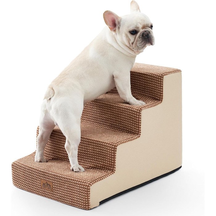 Сходинки для собак маленьких порід, 4 сходинки, 45 см, знімний чохол (світло-коричневий, 60x45x45 см)