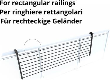 Сушарка для білизни Foxydry Duo антрацит 162 см для балкона, тераси, перил - розкладна, з нержавіючої сталі та алюмінію