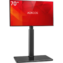 AOKCOS Adjustable TV Stand Base - Tilting & Swivel, Height 1350mm, for 32-70 inch TVs, VESA 400x400, 40kg Max Load (White/Black)
