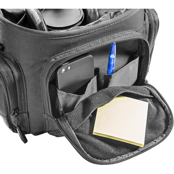 Сумка для камери Mantona Premium - підходить для камер DSR & DSM з об'єктивом (з пилозахистом, м'яким ремінцем, блискавкою, регульованим внутрішнім відділенням) (Антрацит, Антрацит)