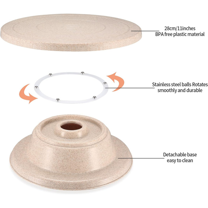 Обертова підставка для тортів SZJYG з набором для декорування: шпателі, лопатки, кондитерський мішок та насадки