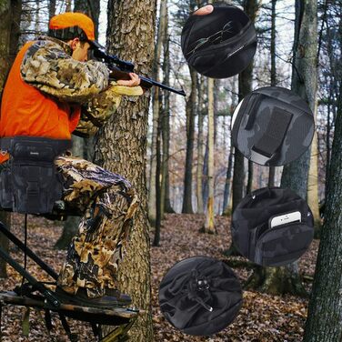 Тактична набедрена сумка Jueachy, водонепроникна, для мотоциклів, риболовлі, кемпінгу (чорний камуфляж)