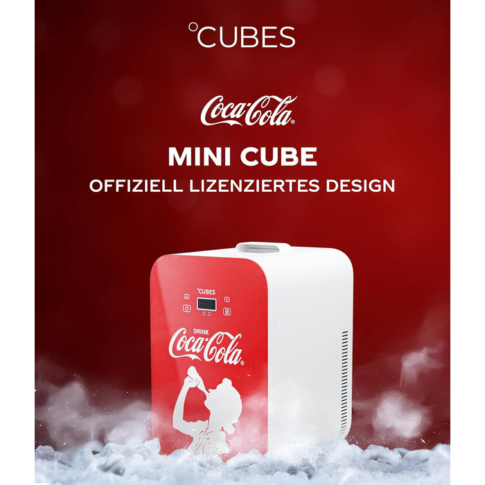 Міні-холодильник Coca-Cola 9.3л з LCD-дисплеєм: Автомобільний та побутовий, тихий та енергоефективний 12V/220V