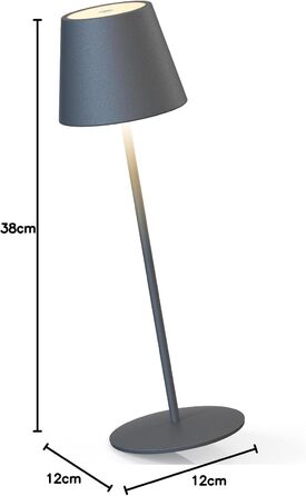 Бездротова LED-лампа MALUX з диммуванням та 8 кольорами, RGB, металева, акумуляторна, IP54, для дому та саду, сіра