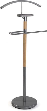 Верстат Versa Holstebro: сучасний чоловічий вішак з 2 гачками, 112 x 28,8 x 46,5 см, метал та дерево, білий (сірий)