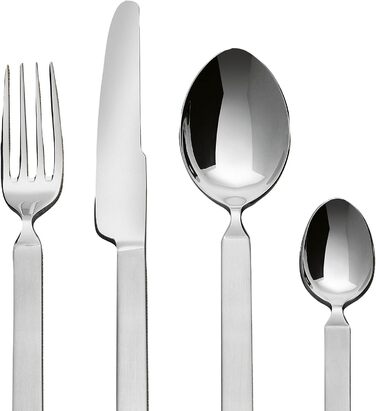 Alessi 4180S24 24-Piece Stainless Steel Silver Flatware Set