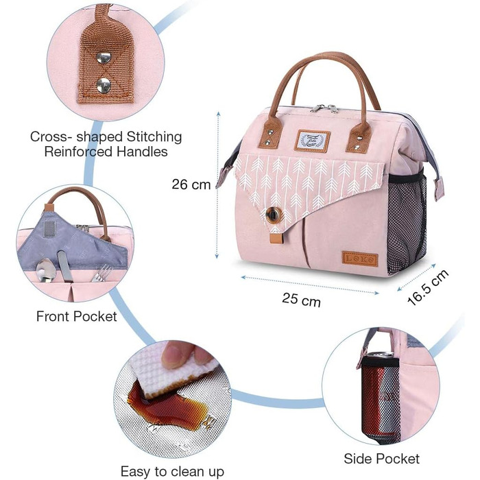 Льодогенератор Lekesky для жінок: ізольована ланч-торба, 11л, рожева