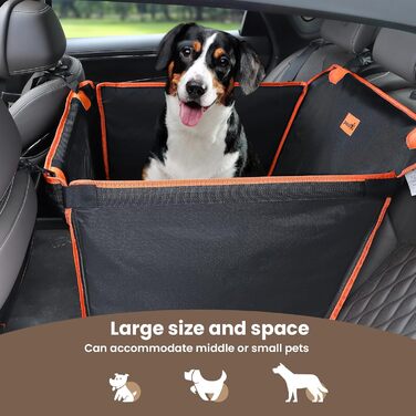 Pecute Dog Car Seat - Reinforced Seat for Medium & Large Dogs - Secure Car Dog Bed with 4 Straps - Rear Seat Dog Crate
