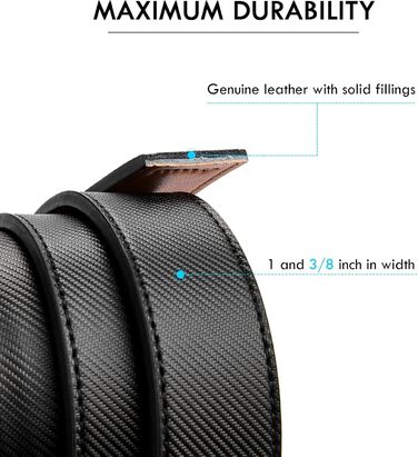 Чоловічий шкіряний ремінь Bostanten з автоматичною пряжкою-застібкою, 35 мм, регульований, довжина 115 см (B-008-чорний)