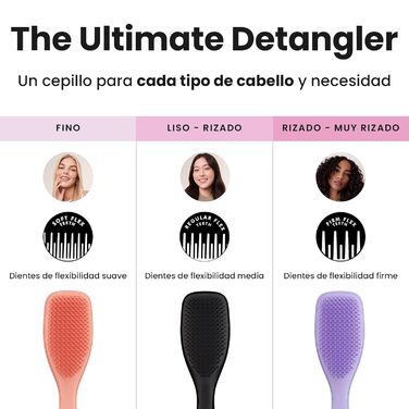 Тізер Тангл - Ultimate Detangler - Щітка для волосся для мокрого та сухого волосся, розплутування, всі типи волосся, чорний лікерний колір