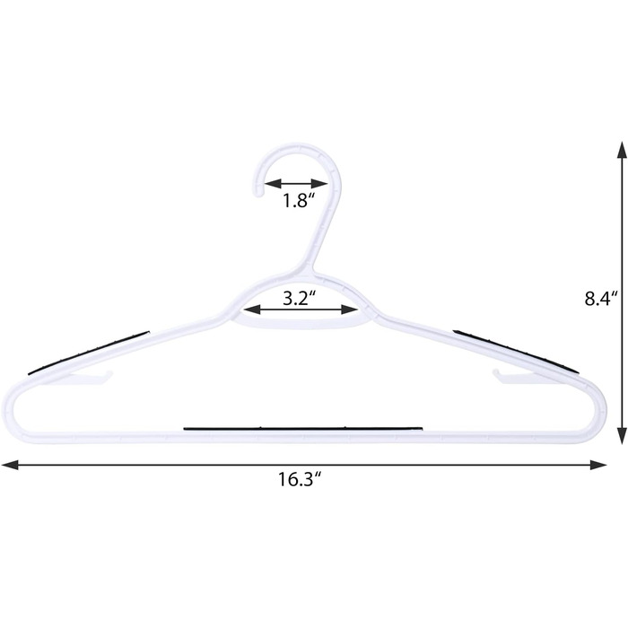 Плечики для одягу з пластику, гнучкі, неслизькі, 30 шт. (чорні)