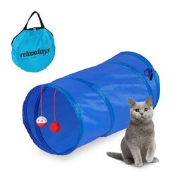 Relaxdays Складаний котячий тунель з іграшками