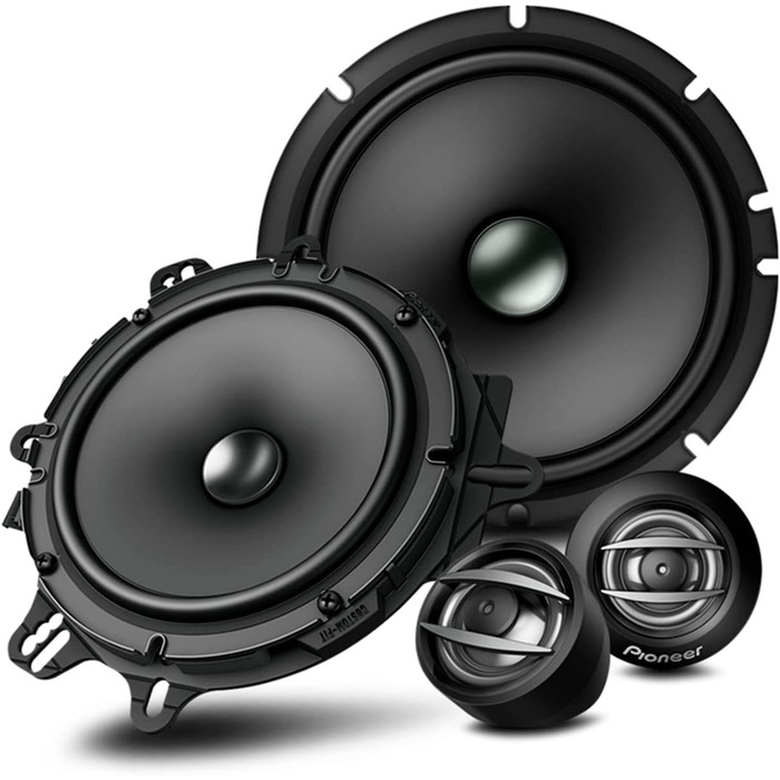 Автомобільна акустика Pioneer TS-A1600C 16,5 см, 2-смугові компонентні динаміки, 350 Вт, потужний звук, високий ККД, монтаж 59 мм, з решіткою