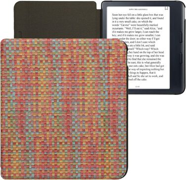 Чохол-книжка kwmobile для Kobo Libra Colour/Tolino Vision Color - яскравий у клітинку (жовто-червоно-зелений)