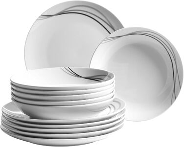 Сервіз столовий Maser Kombiservice Tafelservice, 12 предметів, порцеляна TAJO, білий, 40 x 60 x 40 см