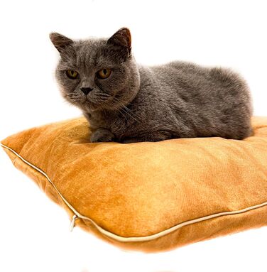 М'який лежак для собак та котів: жовтий, 60x40 см, міцний та комфортний