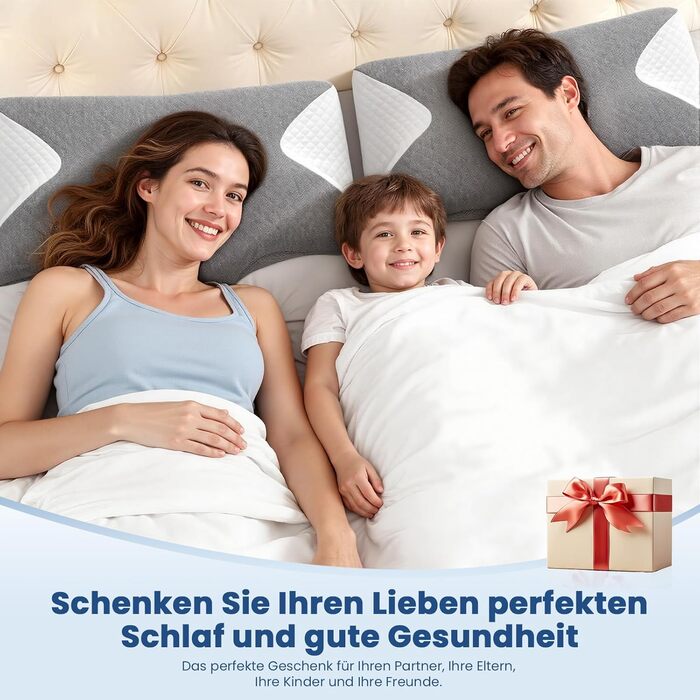 Ортопедична подушка A-Pce з Memory Foam для шиї, спини та плечей. Підходить для сну на боці, спині та животі. Сіро-білий колір