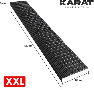 Гумові килимки на сходи KARAT - набір 5 шт. Антиковзкі, для вулиці, 30x120 см