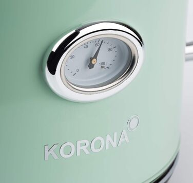 Електричний чайник Korona 20666 | Ретро дизайн, кремовий колір, 1.7 л, 2200 Вт | З індикатором температури та фільтром від накипу