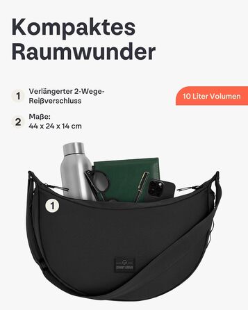 Сумка через плече Johnny Urban Ally Medium Сіра (10л) - Водовідштовхувальна Moon Bag для жінок та чоловіків