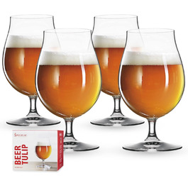 Пивні келихи Spiegelau Beer Classics 475 мл, 4 шт, кришталеве скло, бірутульпани, для пива, можна мити в посудомийній машині