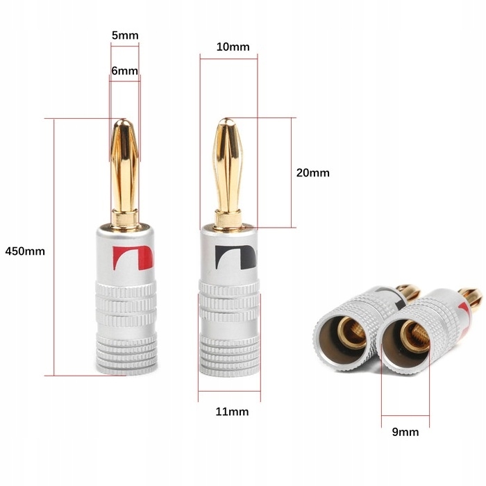 Акустичний кабель NAKAMICHI OFC 2x4мм², у обплетенні, конектори 