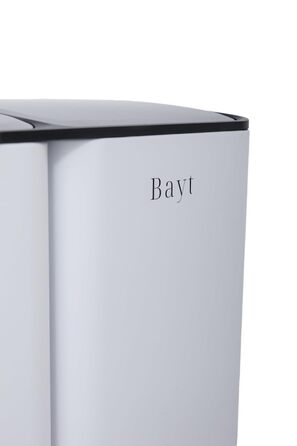 Відро для сміття Bayt 60л біле, 3 відділення, нержавіюча сталь