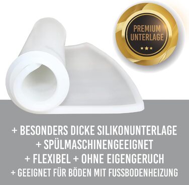 Силіконовий килимок KaraLuna Premium 60x40 см (Чорний, Кутовий) для годівлі котів та собак, під миску, під кавомашину