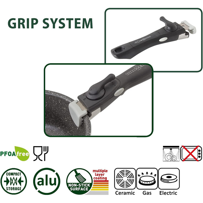 Набір посуду для кемпінгу BRUNNER з алюмінію (каструлі та сковорідки) - діаметр 20, 22, 24, 26 см, Pirate Vakublock, на 4 особи, з покриттям, легкий, високоякісний, компактний, 4+1 предмет