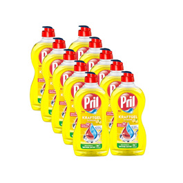 Засіб для миття посуду PRIL Kraft Gel з лимоном, висока розчинна здатність жиру, 450 мл (набір 6 шт)