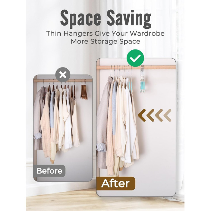 20 шт. Плечики для одягу HOUSE DAY з пластику, неслизькі, для вологого та сухого одягу, обертаються на 360°, міцні, економія місця