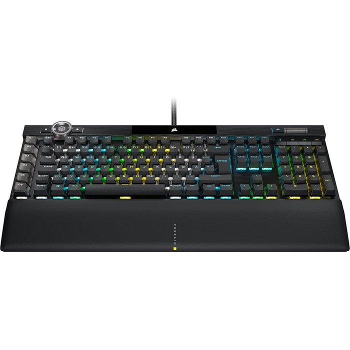 Механічна ігрова клавіатура Corsair K100 RGB з клавішами Cherry MX Low Profile, Bluetooth, сумісна з iCUE, QWERTZ DE, чорна